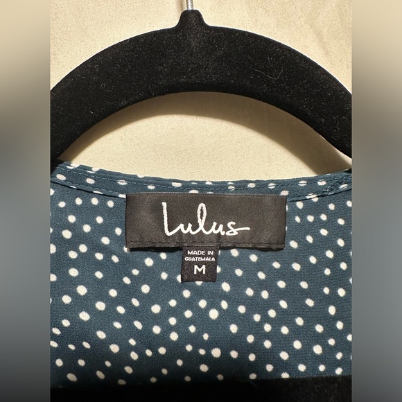 Lulu’s Mystified Forest Green Polka Dot High-Low Wrap Dress - Picture 5 of 8